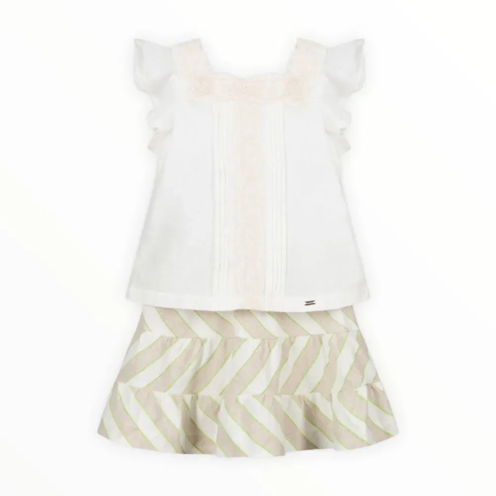 MAYORAL | Ecru | LINEN SKIRT SET